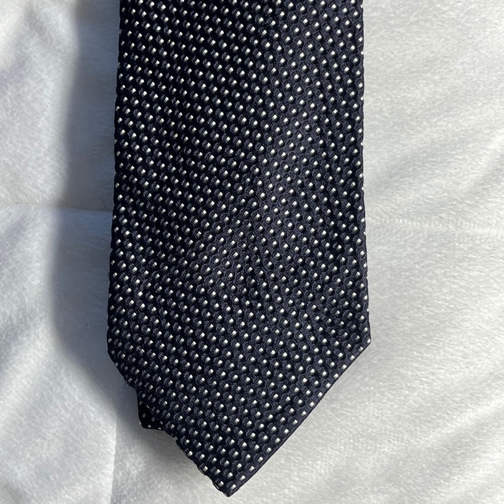 Navy Polka Dot Ermenegildo Zegna Tie Made in Italy